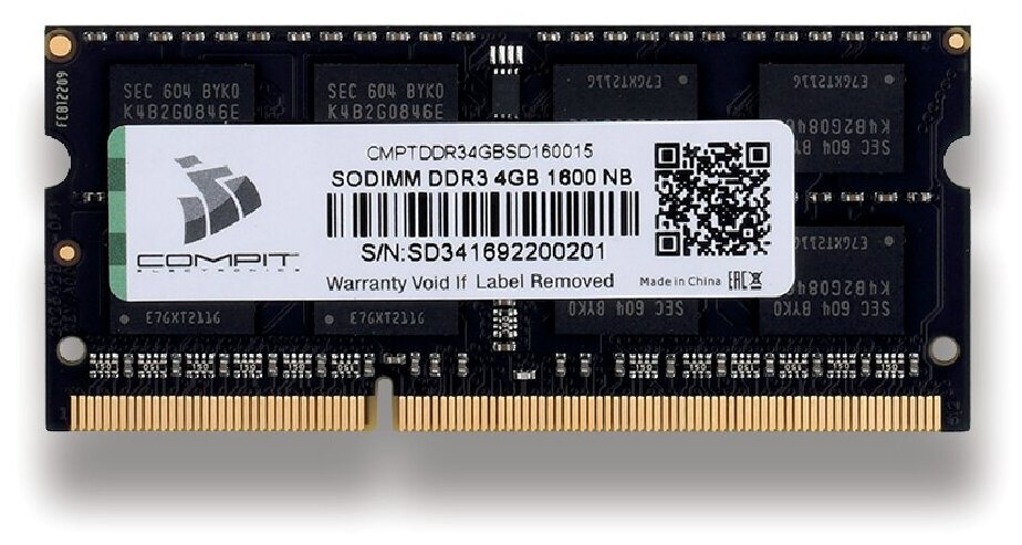 Модуль памяти DDR3 4Гб SO-DIMM 1600 1.5V CMPTDDR34GBSD160015