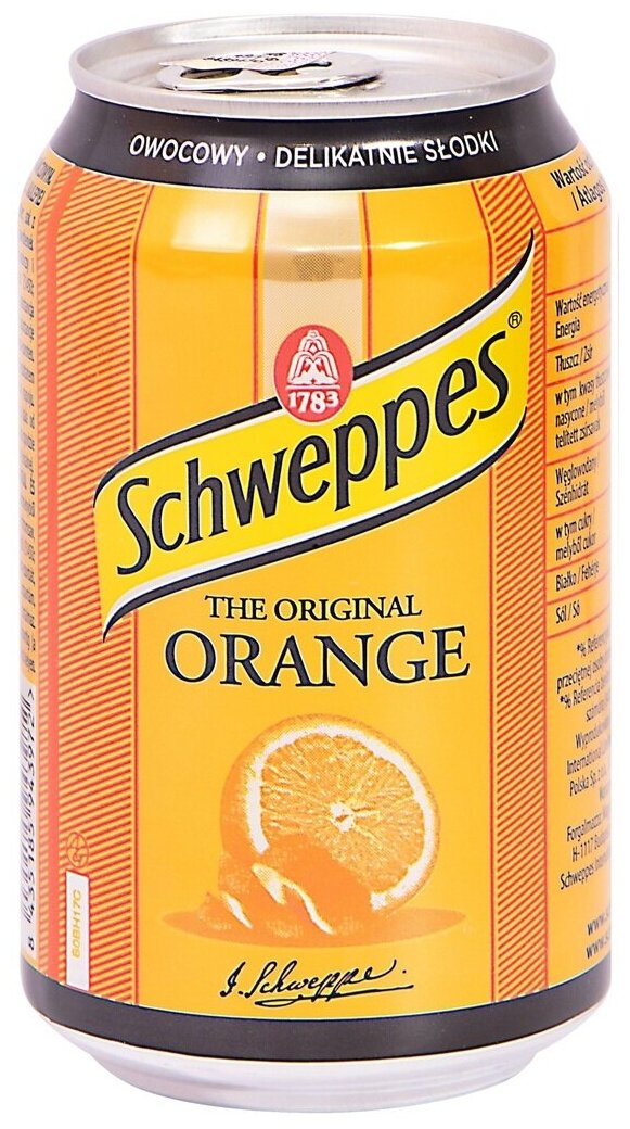 Напиток безалкогольный, сильногазированный Schweppes Orange (Швепс Апельсин) 0.33 ж/б - фотография № 5