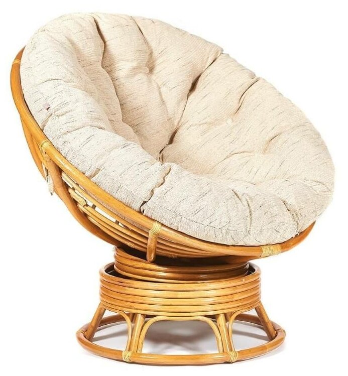 Кресло-качалка "PAPASAN" w 23/01 B / с подушкой /Cognac (коньяк), ткань Старт - фотография № 5