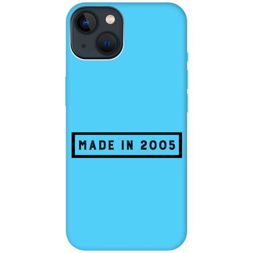 Силиконовый чехол на Apple iPhone 14 Plus / Эпл Айфон 14 Плюс с рисунком 2005 Soft Touch голубой силиконовый чехол на apple iphone 14 pro эпл айфон 14 про с рисунком 2005 soft touch голубой