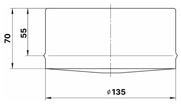 Заглушка внутренняя 135 (430/0,5мм) нержавеющая сталь Феррум (для ревизии) - фотография № 4