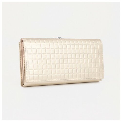 фото Кошелек , текстиль, на магните, отделение для монет, желтый, бежевый mikimarket