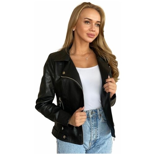 фото Куртка косуха женская e-lisman&zg, размер s(40) цвет черный