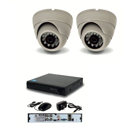 Готовый AHD комплект видеонаблюдения на 2 внутренние камеры 5мП c ИК подсветкой до 20м
