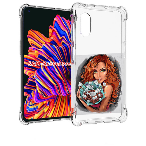 Чехол MyPads девушка-с-кокосовым-букетом женский для Samsung Galaxy Xcover Pro 1 задняя-панель-накладка-бампер