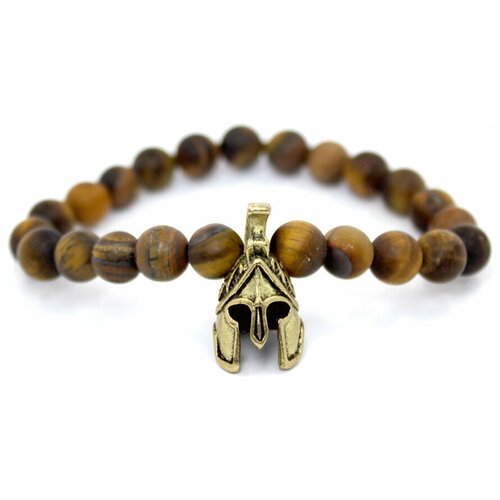 фото Handinsilver ( посеребриручку ) браслет из матового камня тигровый глаз 8мм и шлемом