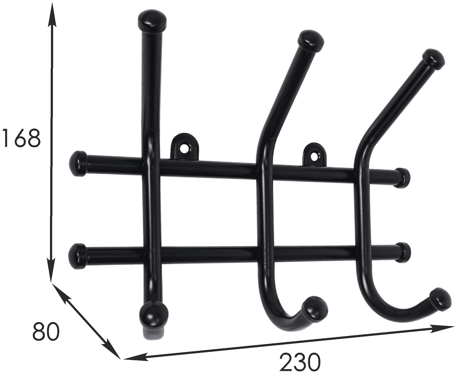 Вешалка настенная "норма 3" (23*8*16,5) Черный, ВН64Ч - фотография № 7