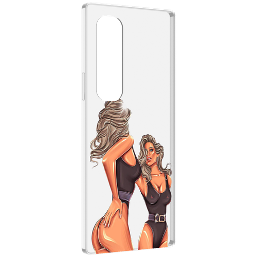Чехол MyPads девушка-в-купальнике-черном женский для Samsung Galaxy Z Fold 4 (SM-F936) задняя-панель-накладка-бампер