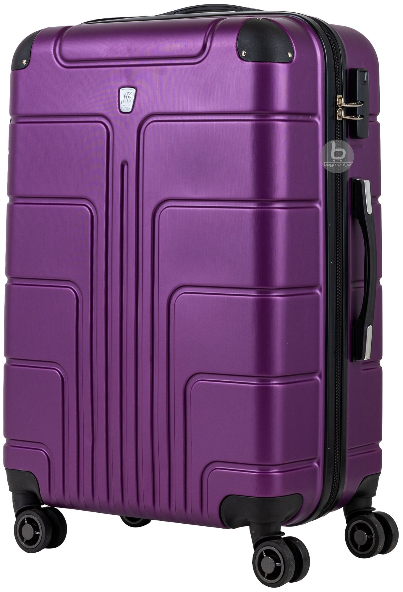 Пластиковый чемодан на 4-х колесах / Багаж / Средний М / 65Л / Усиленный ABS-пластик