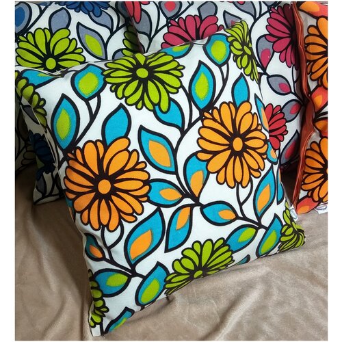 Подушка декоративная Флоранс лайм/оранж