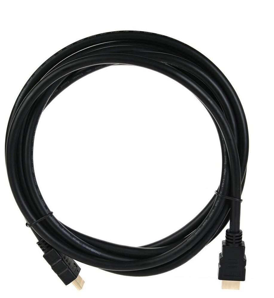 Кабель HDMI 3м AOpen ACG711-3M круглый черный - фото №1