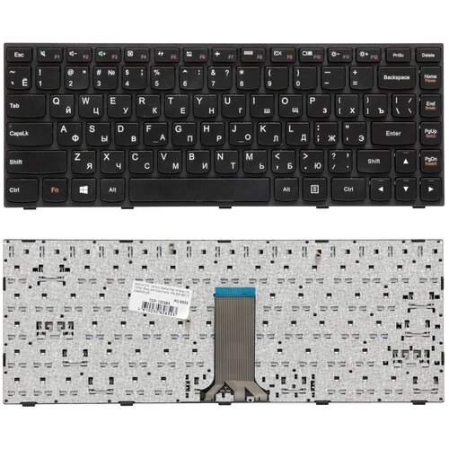 Клавиатура для ноутбука Lenovo IdeaPad Z380 B480 B485 Series Плоский Enter Черная без рамки PN 9ZN5TSQT0R 570₽