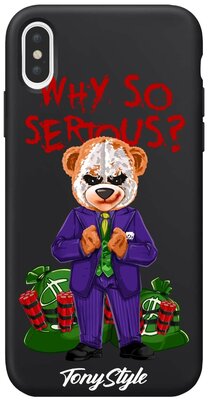 Черный силиконовый чехол для iPhone Xs Max Tony Style Why so serious