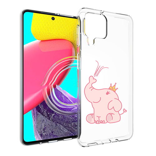 Чехол MyPads слоник-принц детский для Samsung Galaxy M53 (SM-M536) задняя-панель-накладка-бампер