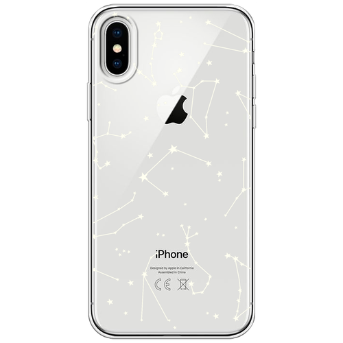 Силиконовый чехол на Apple iPhone XS / Айфон XS Созвездия, прозрачный