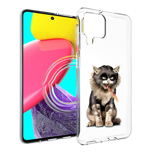 Чехол MyPads дьяволский кот для Samsung Galaxy M53 (SM-M536) задняя-панель-накладка-бампер