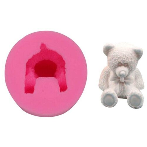 Молд силикон 3D Медвежонок с бантом 5,5х5,5х5,7 см силиконовый молд кролик с бантом
