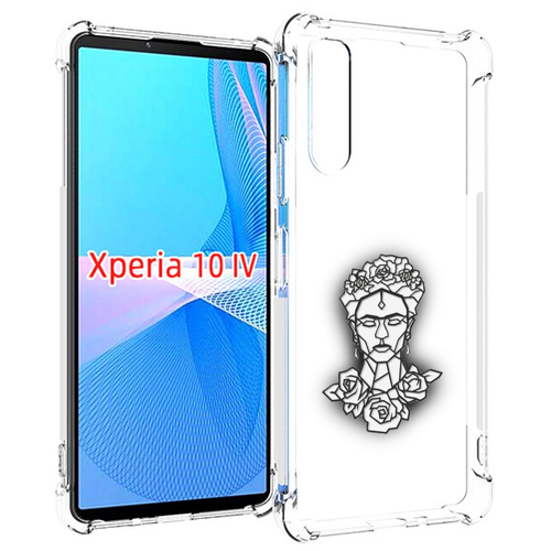 Чехол MyPads девушка с цветами с гранями женский для Sony Xperia 10 IV (10-4) задняя-панель-накладка-бампер