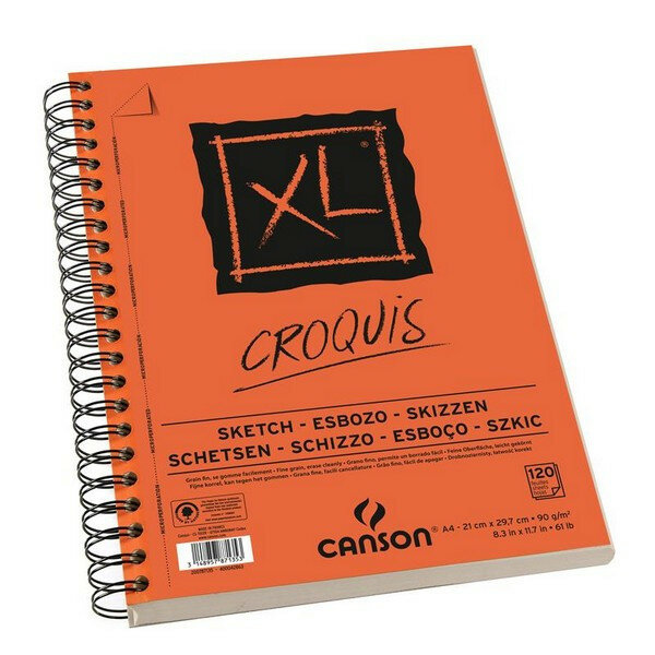 Альбом CANSON XL Croquis для графики. Слоновая кость, 21х29.7см, 90г/м2, 120л, спираль по длинной стороне (200787135)