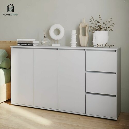 Изображение товара Комод HomeGrad Sura, ЛДСП, современный стиль, 150,4 см, белый
