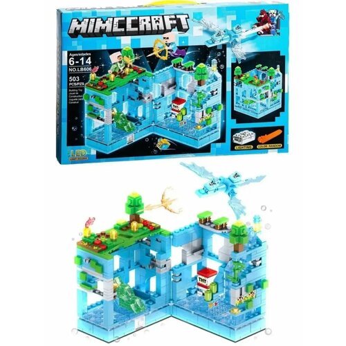 Конструктор Майнкрафт Битва с Ледяным Драконом 503 детали 999₽