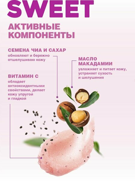 Изображение Cafe Mimi Скраб-джем для тела SWEET BERRY, бережно очищает и отшелушивает 250 г