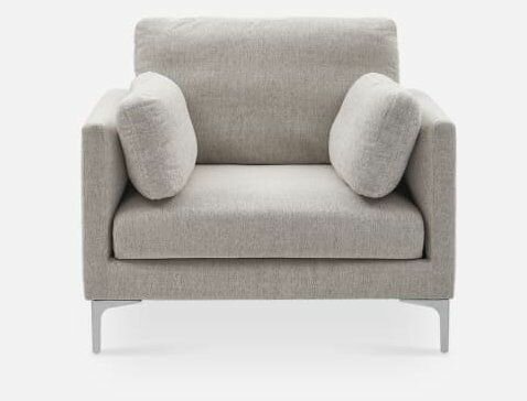 Кресло Кларке C982112, CF423, chrome, с подушками, обивка рогожка