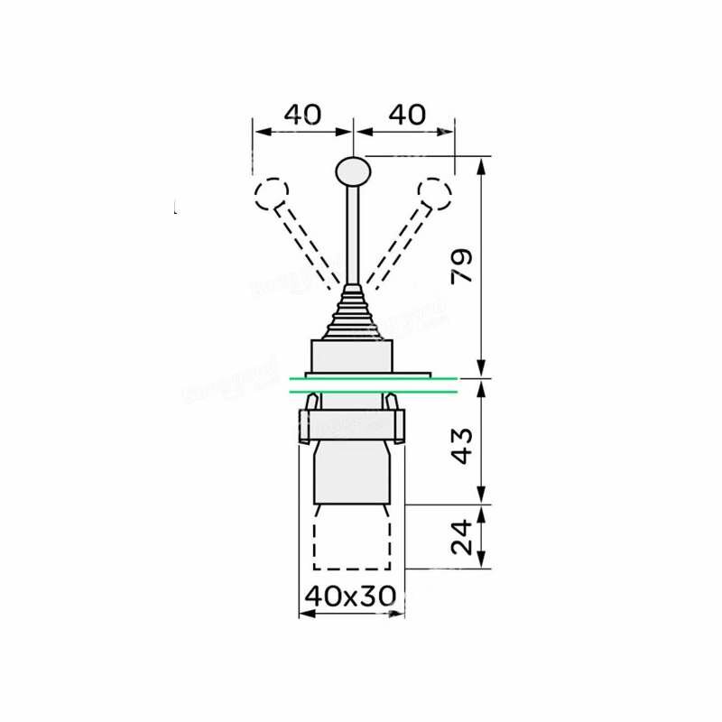 Переключатель "Джойстик" LY61(XD2)-PA14 CR, с фиксацией — фото 1