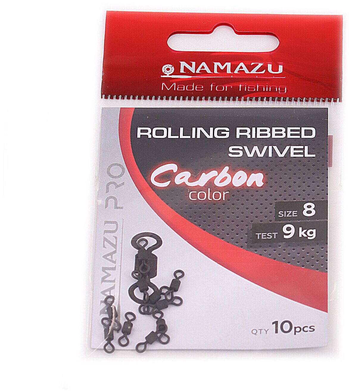 Вертлюг Namazu Pro ROLLING RIBBED SWIVEL латунь цв. Carbon р