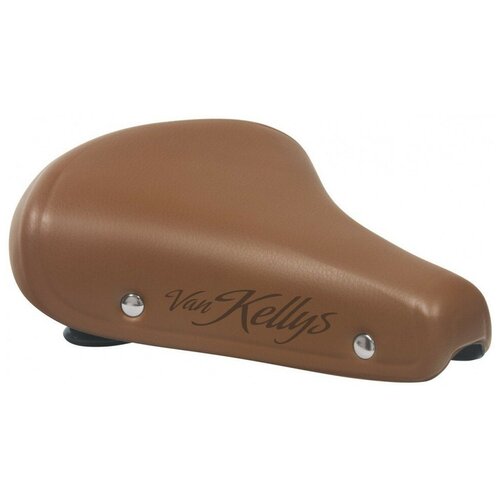Седло для велосипеда Kellys Van комфортное 250 x 210 мм коричневое с заклепками