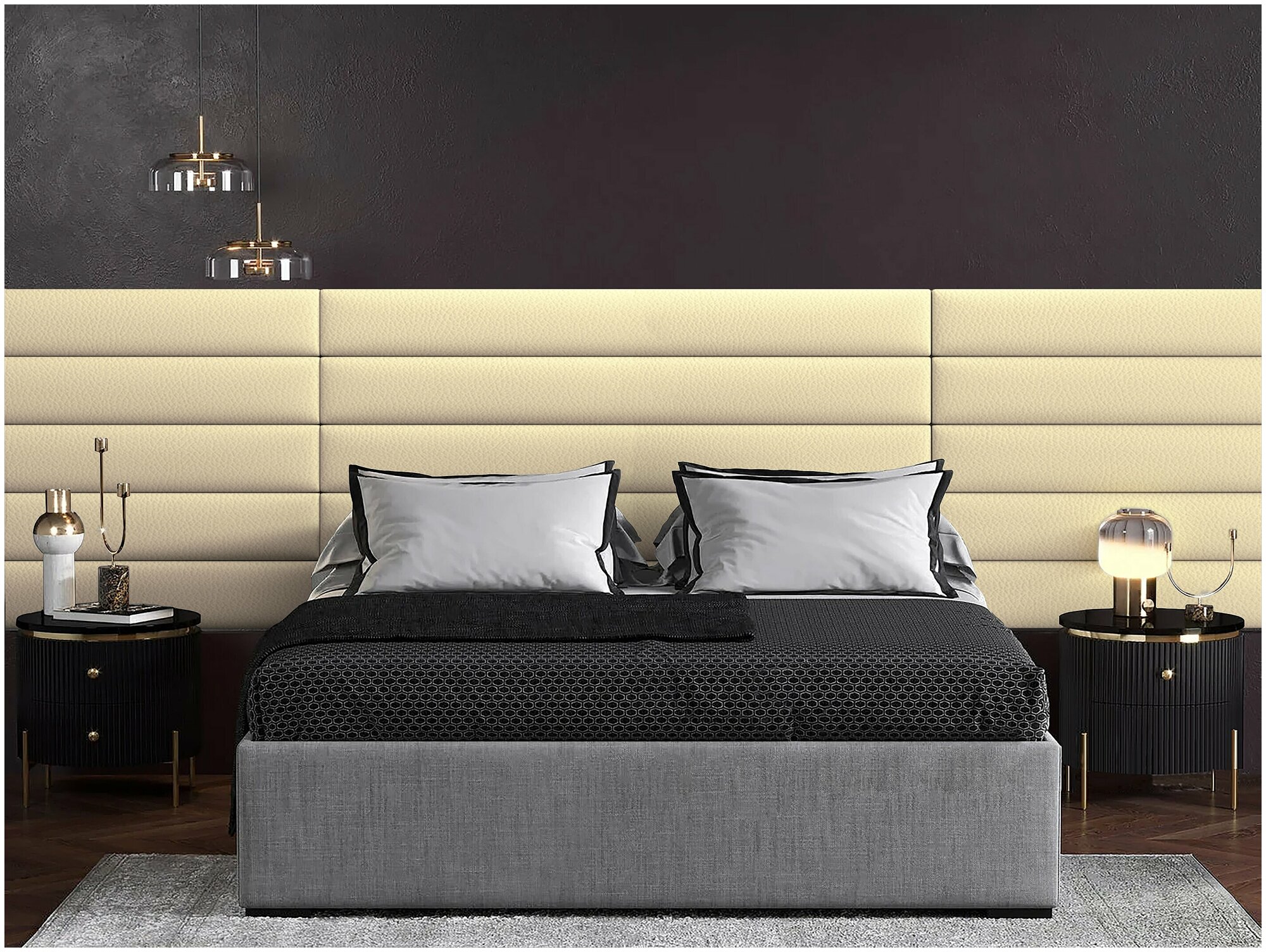 Панель кровати Eco Leather Vanilla 20х180 см 1 шт.
