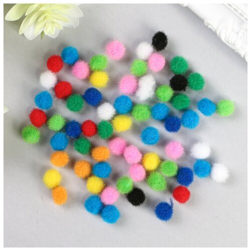 Помпоны для творчества 10 цветов 8 мм набор 60 шт 10080₽