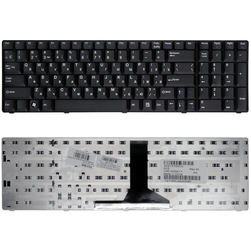 Клавиатура для ноутбука Acer eMashines G520 G720 G620 Series Плоский Enter Черная без рамки PN AEZY5E00210 855₽