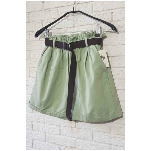 фото Шорты модные шорты женские летние оверсайз хлопковые молодежные шортики укороченные на резинке тканевые из хлопка свободного кроя на лето из ткани короткие на высокой талии посадкой пляжные на море пляж х/б на девочку xs подростковые легкие на отдых, размер 42/46, зеленый bgt