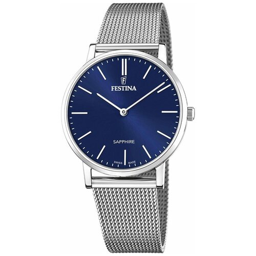 Наручные часы FESTINA Swiss Made, синий, серебряный наручные часы festina swiss made синий серебряный