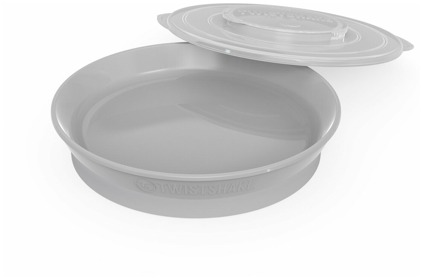 Тарелка Twistshake (Plate). Пастельный серый (Pastel Grey). Возраст 6+m.