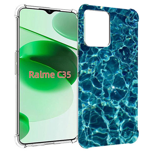 Чехол MyPads красивая голубая вода для Realme C35 / Narzo 50A Prime задняя-панель-накладка-бампер