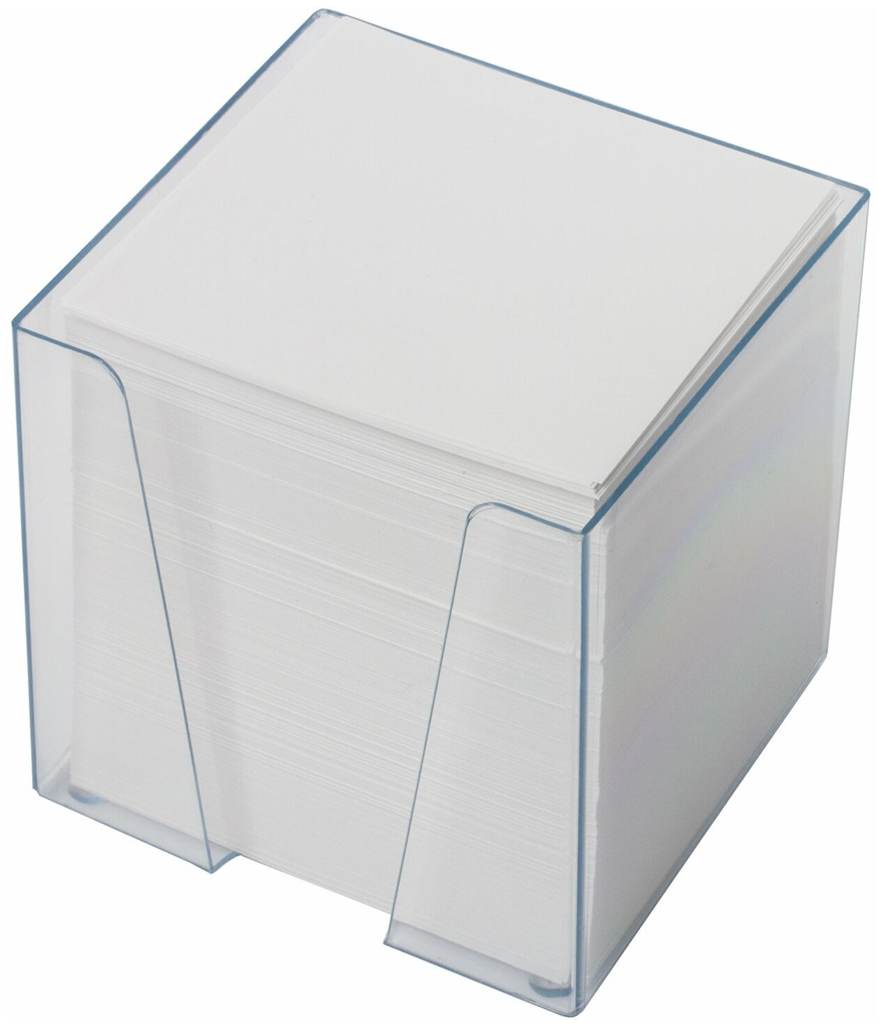 Блок Brauberg для записей в подставке прозрачной, куб 9х9х9 см, белый, белизна 95-98%, 122223