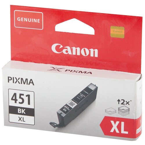 комплект 2 штук картридж струйный canon cli 451bk 6523b001 чер для mg5440 6340 ip7240 Картридж ориг. Canon CLI-451Bk черный для Canon PIXMA MG6340/MG5440/IP7240, цена за штуку, 186557