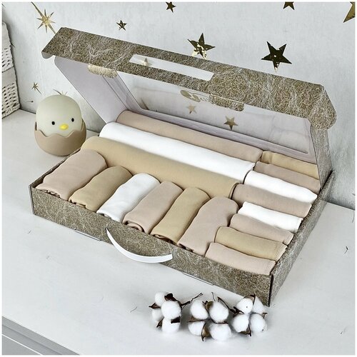 Комплект одежды  Natalis, размер 0-6 мес. (56,62,68), экрю, бежевый