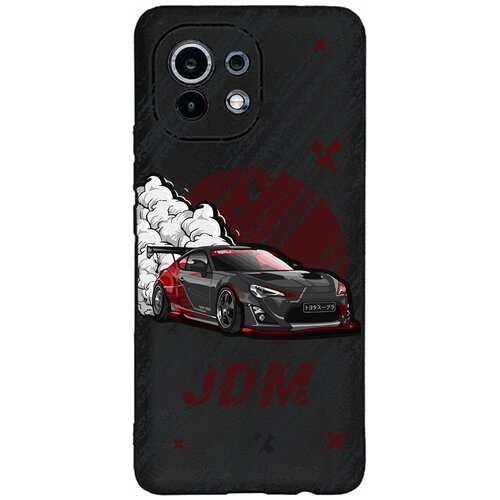 Силиконовый чехол Mcover для Xiaomi Mi 11 с рисунком JDM чёрная машина силиконовый чехол mcover для apple iphone 11 с рисунком jdm чёрная машина