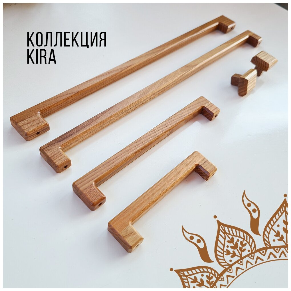 Ручка мебельная, деревянная, скоба Kira от Kundali Shop, 17.5см, комплект 6шт. - фотография № 10