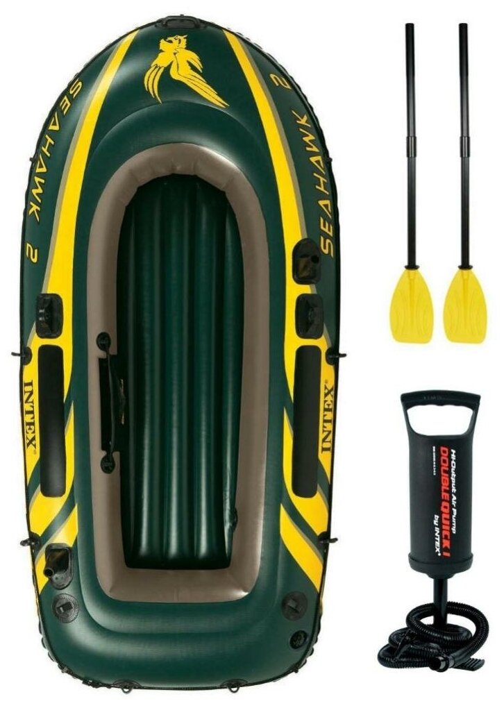Надувная лодка Intex Seahawk-2 Set (68347) зеленый — купить в интернет ...