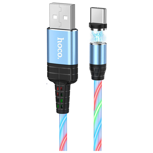 Hoco U90 Ingenious streamer USB - Type-C, 1 м, 1 шт., синий