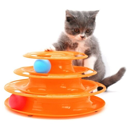 Игрушка для кошек интерактивная Волна удовольствия 25*13см цвет оранжевый Ultramarine