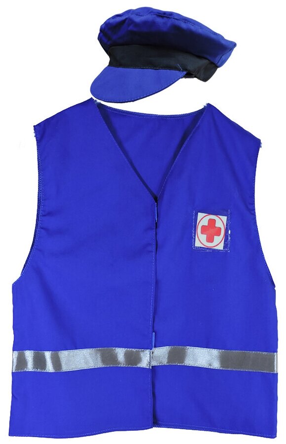 Детский костюм Водитель скорой помощи (жилет, фуражка) хб