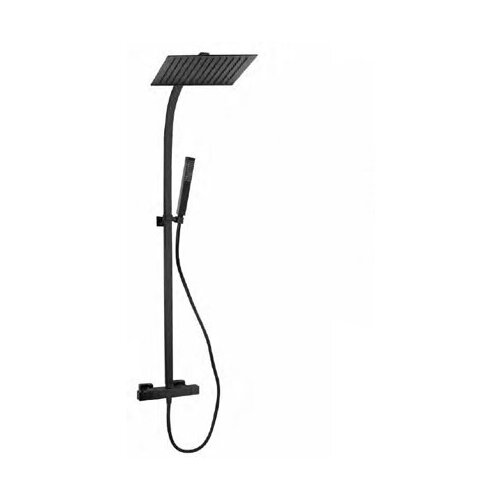 Колонна душевая со смесителем термостатическим с верхним и ручным душем DEMM EBONY 15845N черный мат