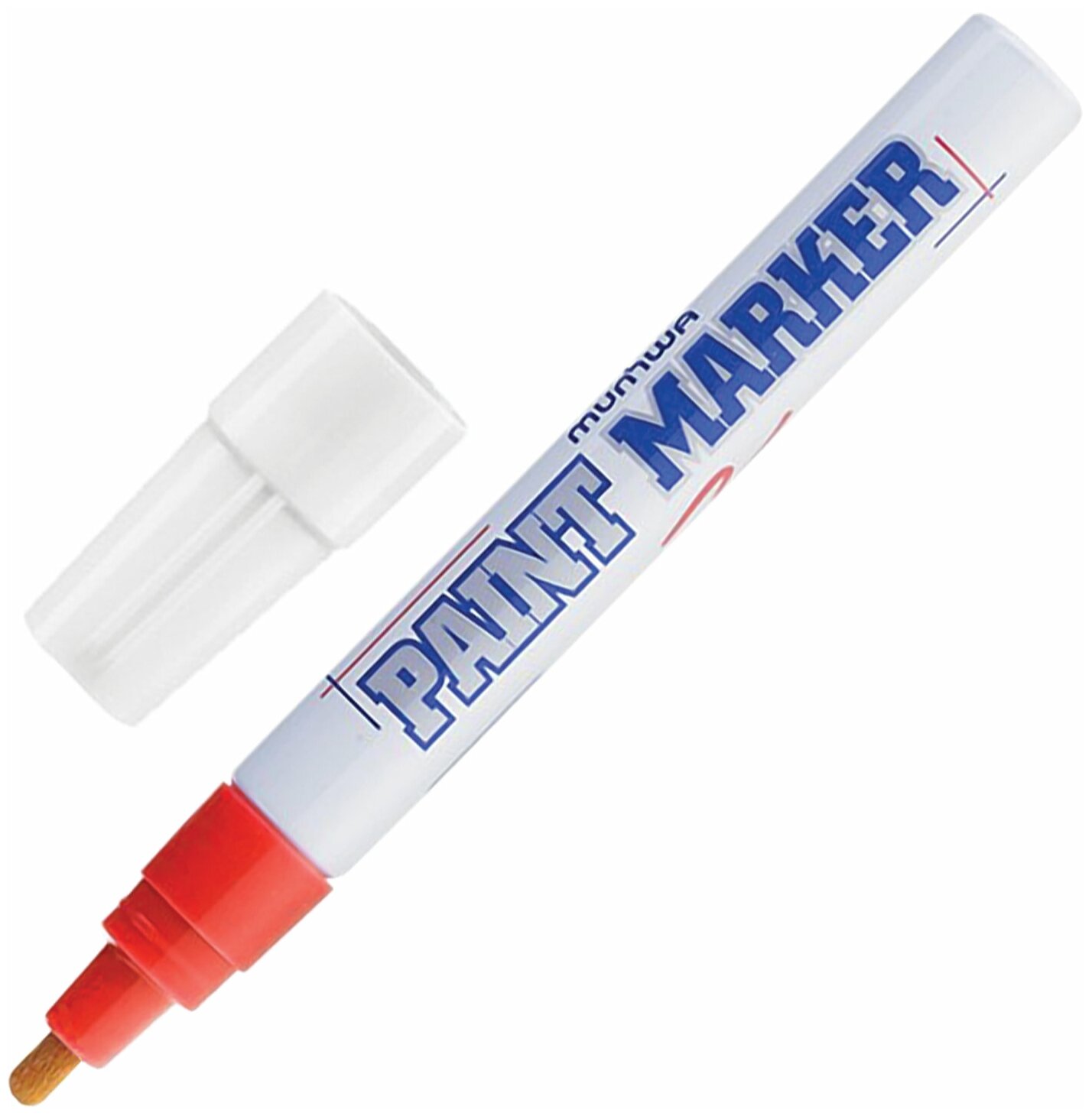 MUNHWA Маркер-краска лаковый (paint marker) MUNHWA, 4 мм, красный, нитро-основа, алюминиевый корпус, PM-03
