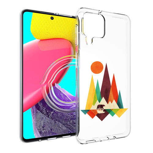 Чехол MyPads нарисованные горы с медведем для Samsung Galaxy M53 (SM-M536) задняя-панель-накладка-бампер