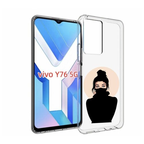 Чехол MyPads девушка-в-свитере женский для Vivo Y76 5G задняя-панель-накладка-бампер